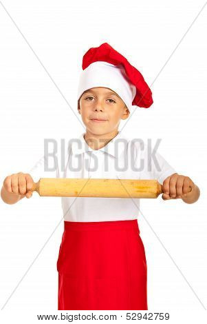 Boy Showing Rolling Pin