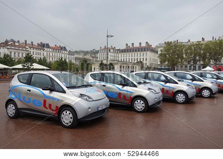 Bluely electrical cars in Lyon, France