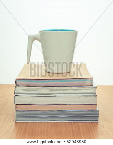 Old Book And Cup Coffee