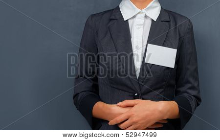 Businesswoman With A Name Tag