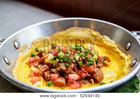 Eggs Pan With Tomatoes.