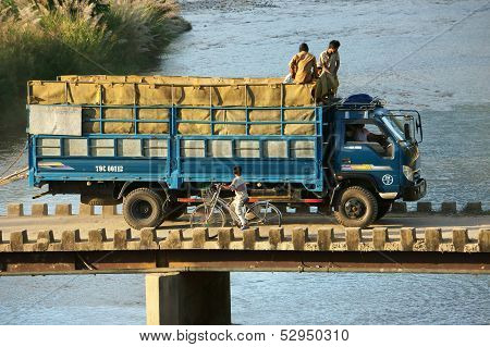 Truck  On Small Bridge