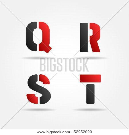 Qrst Red Stencil Letters