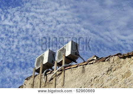 Air Conditioners On An Outside Wall