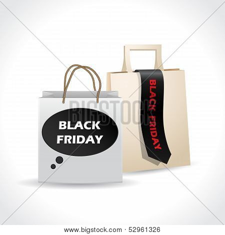 Black Friday Paperbags On White Background