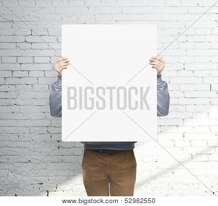Man Holding  Poster