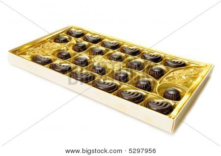 Caixa de doces de chocolate