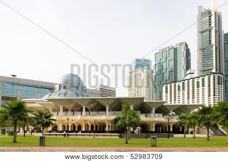 Modern Mosque Between Skyscraper