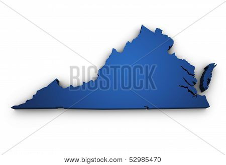 Map Of Virginia 3D Shape