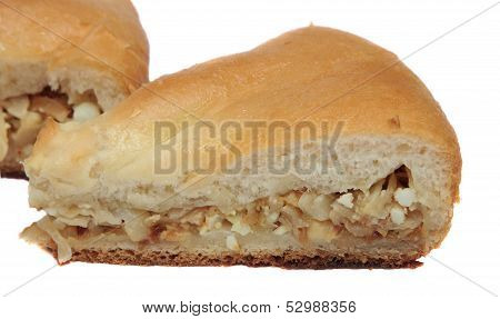 cake with cabbage isolated on white background