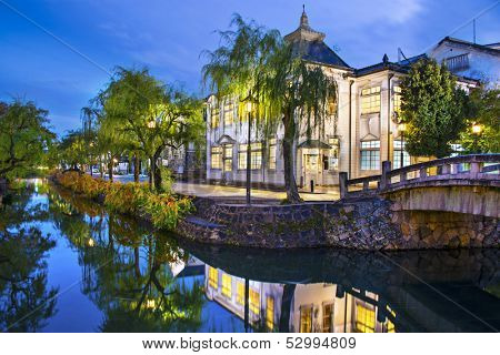 Historic canal in Kurashiki, Okayama, Japan.