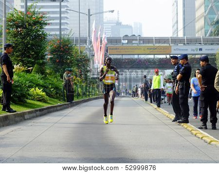 Jakarta - October 27, 2013 Diana Chepkemoi Sigei Kenya Female Runner Win 2nd Place at Jakarta Marath