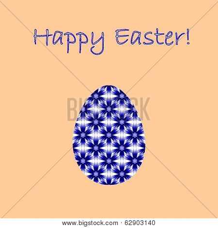 Colorful Easter Egg Decorated With Cornflowers Pattern