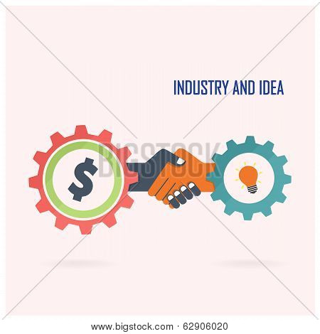 Creative Handshake Sign And Industrial Idea