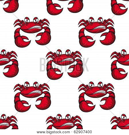 Seamless pattern of angry red crab
