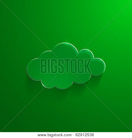 Illustration of eco glossy glass cloud icon vector illustration