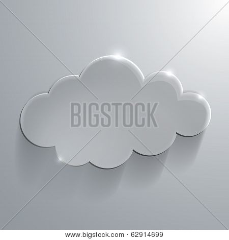 Illustration of eco glossy glass cloud icon vector illustration