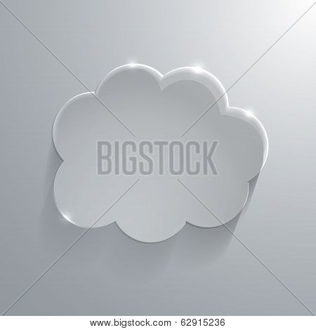 Illustration of eco glossy glass cloud icon vector illustration