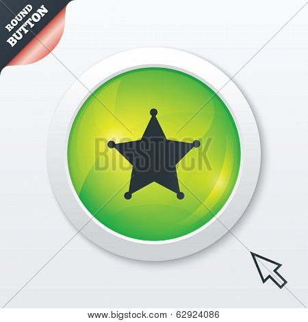 Star Sheriff sign icon. Police button.