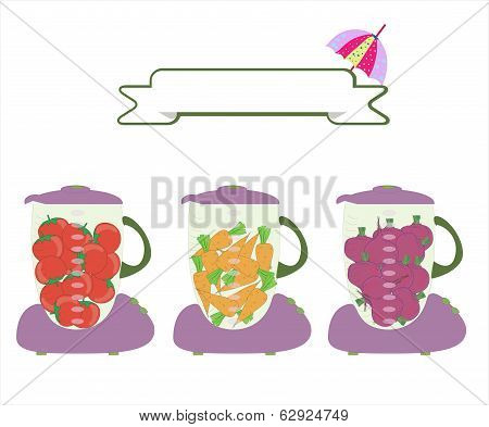 mixer with fresh slices fruits art