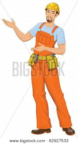 Smiling builder