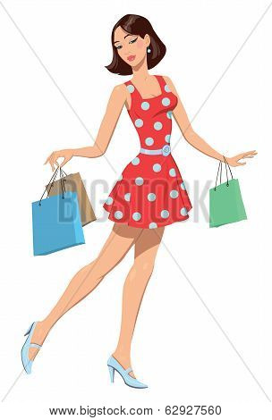 Girl with shopping bags