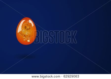 Easter Egg With Red Yellow