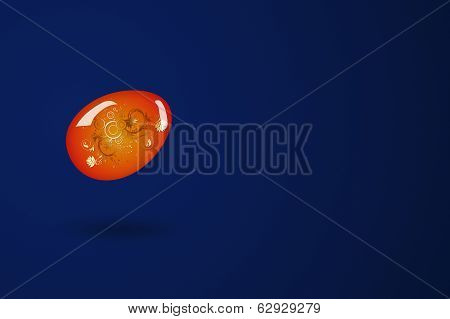 Easter Egg With Red Yellow