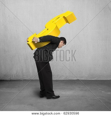 Businessman Carry Money Symbol