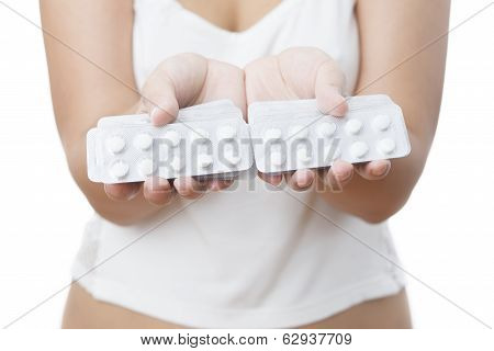 Pills In Women Hands