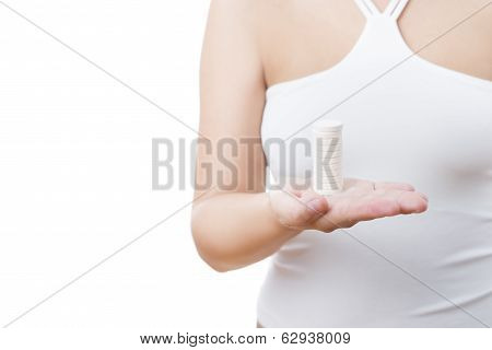 Tablets In Women Hands