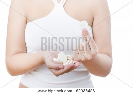 Tablets In Women Hands