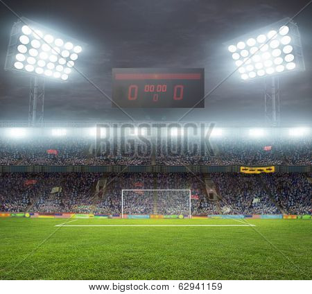 stadium with fans the night before the match