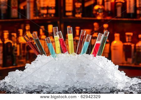 Colorful Cocktails In A Test Tube