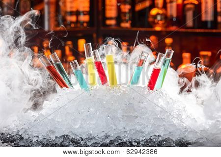 Colorful Cocktails In A Test Tube