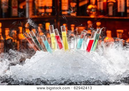 Colorful Cocktails In A Test Tube