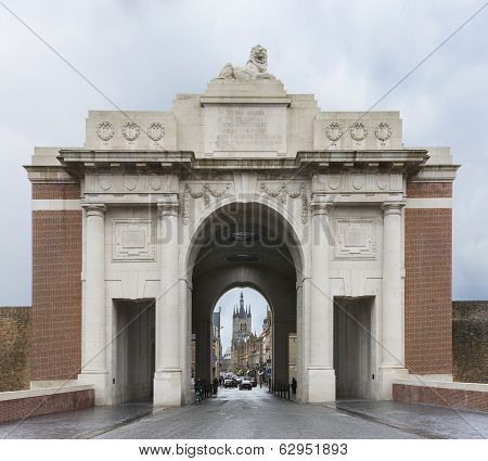 Looking Through The Menin Gate In Ypres, Belgium.