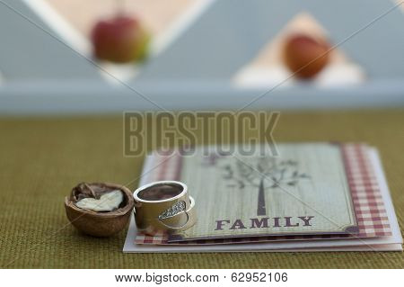 Wedding Rings Walnuts Card