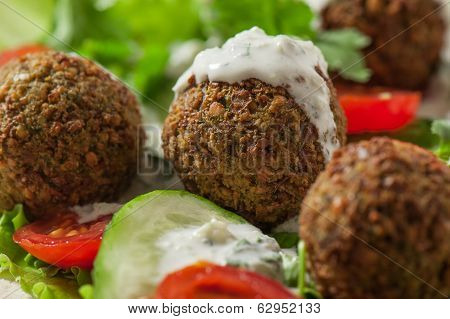 Falafel On Salad Leaves