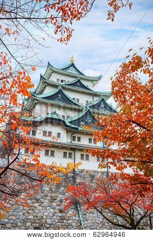 Nagoya Castle  with Sky background in Autumn