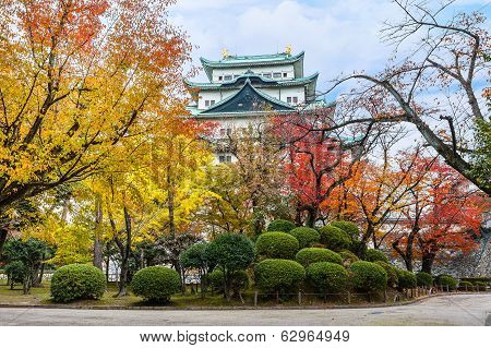 Nagoya Castle  with Sky background in Autumn