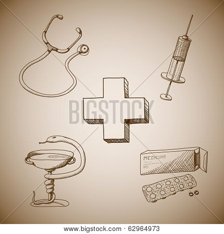 Collection of medical symbols