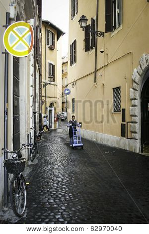 Narrow Street Near Campo De'Fiori In Rome