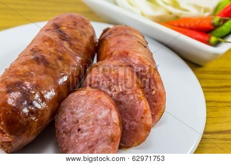 Thai Sausage With Chilli And Vegetables