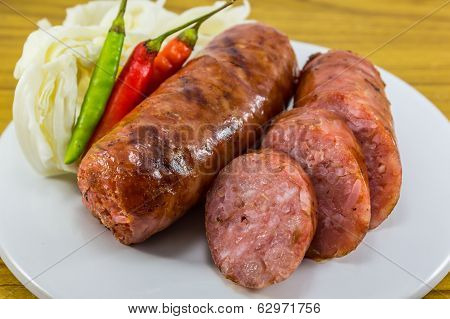 Thai Sausage With Chilli And Vegetables