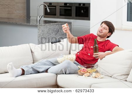 Drinking Man During Match Time