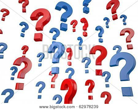 3d question mark on white background
