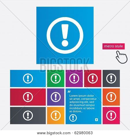 Attention sign icon. Exclamation mark.