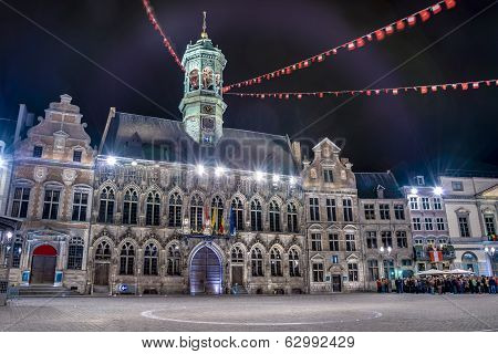 The Central Square And Town Hall In Mons, Belgium.