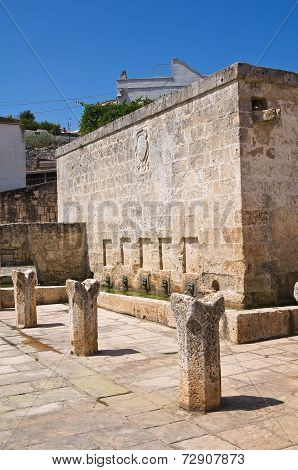 Medieval fountain. Laterza. Puglia. Italy.